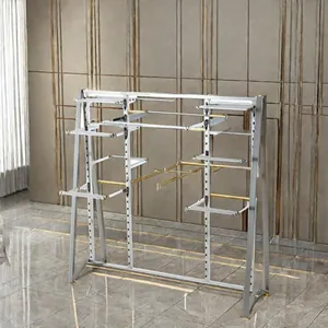 Factory Custom Boutique Gold Clothing Racks Garment Metal Display Stands For Clothes Shops