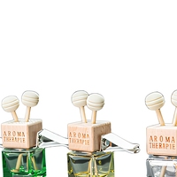 Diffuseur de parfum pour voiture en verre ambré vert dégradé classique de 8 ml avec bouchon à vis noir, bouteille épaisse de 2 cm, pour huiles essentielles et désodorisant