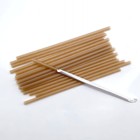 Pailles à boire compostables en bagasse de canne à sucre avec logo personnalisé, adaptées pour la restauration et les restaurants