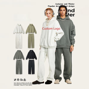 Conjunto Deportivo de Otoño Invierno, Sudadera con Capucha Extra Grande de Felpa Técnica de 450 g, Pantalones Deportivos Rectos, 100% Algodón Americano, Conjunto Deportivo Masculino sin Estampado - Product Image 1