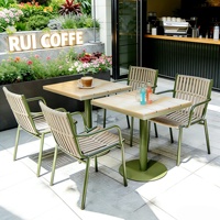 Ensembles de meubles de jardin en aluminium pour l'extérieur, tables et chaises, mobilier de patio, jardins, résistant à l'eau et aux UV, restaurants, cafés, maisons d'hôtes