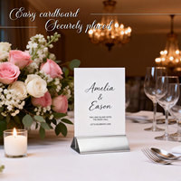 Porte-numéros et porte-cartes de table en métal de forme personnalisée, mini, argentés, en gros, pour mariages, restaurants, décorations d'anniversaire, bars