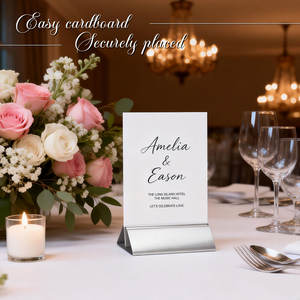 Porte-numéros et porte-cartes de <span class=keywords><strong>table</strong></span> en métal de forme personnalisée, mini, argentés, en gros, pour mariages, restaurants, décorations d'anniversaire, bars - Product Image 4