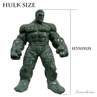 Nouvelle Sculpture en Marbre Vert Poli Design Moderne, Rôle de Super-héros, Hulk 350mm