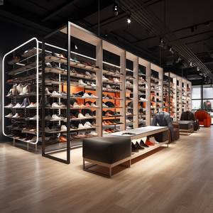 Personnaliser la conception étagère à chaussures en bois pour magasin étagère à chaussures armoire rotative présentoirs à chaussures - Product Image 3