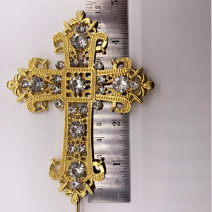 Cruz de diamantes de imitación de cristal de Rosa decoración de la torta Topper para la boda religiosa bautismo bautizo <span class=keywords><strong>Primera</strong></span> <span class=keywords><strong>Comunión</strong></span> confirmación - Product Image 5