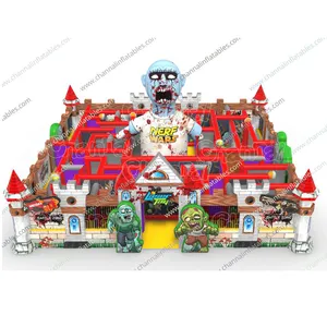 RTS In Stock Halloween Inflatable Maze Zombie War Maze Giant Inflatables Bouncer Sport Games