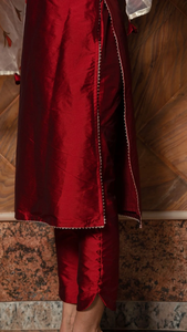 Dernier arrivage Costume en taffetas de soie marron Phool avec impression numérique Ensemble Dupatta en organza avec costume en soie taffetas de tailles multiples - Product Image 5