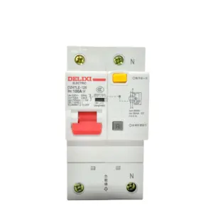 Snelle Levering Delixi Rcbo DZ47LE-125 230/400vac 1P 100a Rcbo Type C Overbelasting Bescherming Aardlekschakelaar