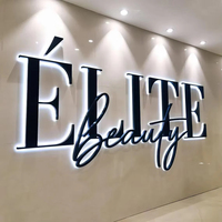 Letrero Personalizado para Exteriores de Acero Inoxidable Dorado con Retroiluminación, Letrero Metálico con Nombre de Tienda en 3D, Letrero con Logotipo Iluminado por LED para Publicidad