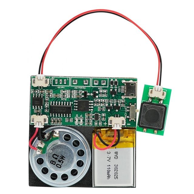 Factory Direct Custom Mounting USB Downloadable MP3 Sound Modules Recordable Push Button for DIY Cards JR1650