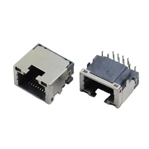 Network RJ45 Connector 8P8C RJ45 Female Ethernet Connector Single Port Cat5e Network RJ45 Modular Plug adapter