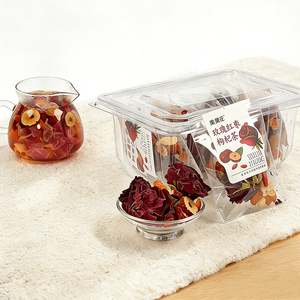 Teh Herbal Bunga Buah Alami Tanpa Kafein, Teh Mawar Goji Longan, Minuman Vitalitas Harian, Kemasan Satu Porsi - Product Image 1