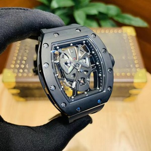 Reloj de Cerámica de Alta Calidad con Correa de Caucho, Movimiento Mecánico con Reserva de Marcha, Caja Tonneau de Lujo de 24 mm, para Hombres que se Desplazan Diariamente - Product Image 5