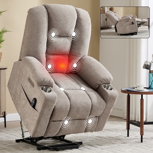 <span class=keywords><strong>Fauteuil</strong></span> inclinable <span class=keywords><strong>électrique</strong></span> robuste gris en chenille avec dossier touffeté, capacité de 350 lb, double ports USB et porte-gobelets, idéal pour personnes âgées, salon et chambre à coucher - Product Image 1