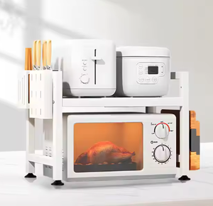 Étagère <span class=keywords><strong>de</strong></span> four à micro-ondes <span class=keywords><strong>extensible</strong></span> à vente chaude, étagère à grille-pain réglable, supports <span class=keywords><strong>de</strong></span> <span class=keywords><strong>rangement</strong></span> à 3 niveaux, conception non pliable pour le salon - Product Image 3