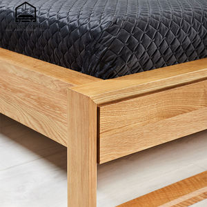 Yatak rengi ceviz kral kraliçe boyutu ile modern lüks otel odası mobilyası depolama katı ahşap karyola iskeleti - Product Image 5