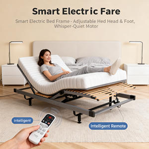 Оптовая продажа: Роскошная современная кровать-каркас для отелей, высококачественная железная регулируемая кровать-реклайнер с пультом ДУ для школ - Product Image 1