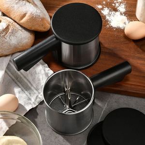 Tamizador de Harina de Diseño Personalizado, Tamizador de Acero Inoxidable con Manivela de Presión Manual para Azúcar en Polvo - Product Image 1