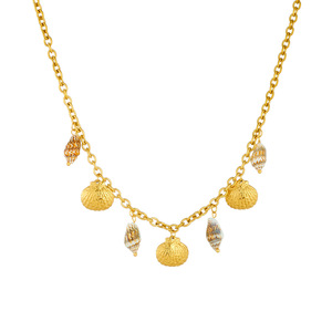 Seashell Scallop Gold Plated Pendant Chain Stainless Steel Necklace Bohemian Style Fashion Jewelry N3685 - Product Image 5