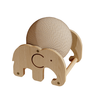 Cute <b>Cat</b> Scratcher Wheel Toy Seagrass Rope Claw Grinding Ball with Wooden Stand <b>Cat</b> Scratcher Toy for Indoor <b>Cats</b> Play - Product Image 1