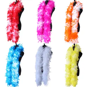 Artificial White And Pink Turkey Plumes Boa 120G Natural Chandelle Feathers Boas For Carnival Party Decoration Costumes