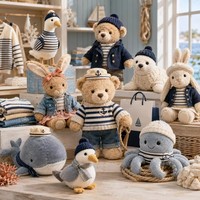 En gros, Figurines en peluche marinées : Ours, Lapin, Canard, Baleine, Poulpe
