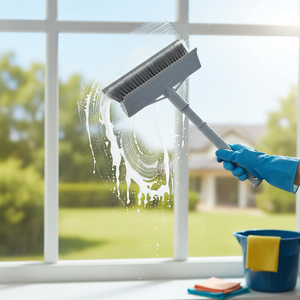 FANATIK YF.607 Herramienta de Limpieza de Ventanas 2 en 1, Cepillo Limpiacristales de Goma con Mango de Plástico para Limpieza de Vidrios - Product Image 3