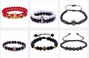 DIY Micro Zircon Cristal Métal Entretoise Perles Bijoux Accessoires Qualité Boule En Laiton Loup Crâne Croix Couronne Perles pour Bracelets - Product Image 6