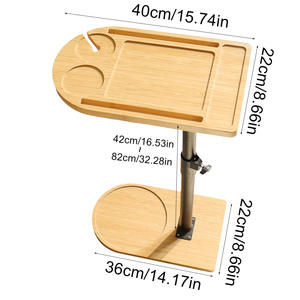 <span class=keywords><strong>Table</strong></span> <span class=keywords><strong>basse</strong></span> et <span class=keywords><strong>table</strong></span> d'appoint télescopique en bambou moderne, support de rangement pour baignoire portable, hauteur réglable, meubles de salon - Product Image 2