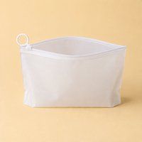 Petit sac à fermeture éclair en PVC personnalisé pour bijoux, sac d'emballage pour bijoux givré réutilisable avec fermeture à glissière