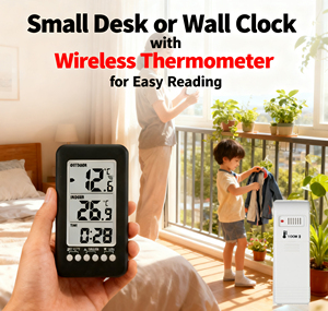 Nhà máy kỹ thuật số đa LCD Bảng hoặc treo tường đồng hồ với thời gian và ngày hiển thị điện tử trong nhà ngoài trời Nhà Thời tiết màn hình - Product Image 2