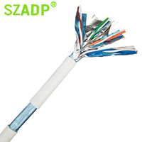 Câble Ethernet Lszh Cat6a 1000ft 10g haute vitesse en cuivre massif double blindage 4 paires torsadées 23awg SFTP certifié CE