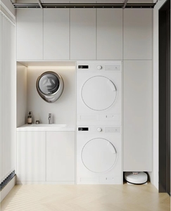 Vanités d'armoire de buanderie de balcon <span class=keywords><strong>super</strong></span> pratiques blanc pur français léger - Product Image 6