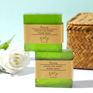 定制标签批发豪华有机素食成分面部身体绿茶草本精油天然香皂 - Product Image 5