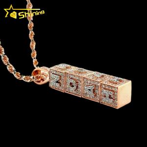 Pendentif Charm Hip Hop Design Full Iced Out en Argent Massif 925, Diamant Moissanite VVS, Bijou de Rappeur avec Nom ou Logo - Product Image 3