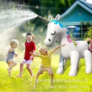 Pvc <b>Inflatable</b> Unicorn Water Spray Horse 220x160x80cm Outdoor Kids Play <b>Toy</b> - Product Image 1