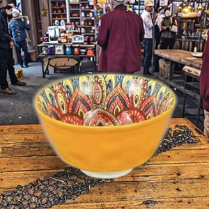 <span class=keywords><strong>Ensemble</strong></span> de bols à soupe aux nouilles ronds en céramique classique de style bohème marocain-Vaisselle lavable au lave-vaisselle et bol à fruits en céramique - Product Image 2