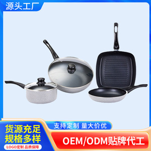Non-Stick Frying Pan With Lid 28Cm Aluminum Cookware Set For Household Use - Product Image 5