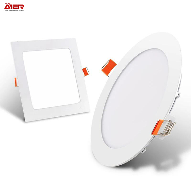 Hotel Home Office Small  Ultra Thin  3W 6W 9W 12W Recessed Round Slim Square Round Ceiling Led Panel Light