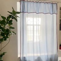 Voilage uni à volants semi-transparent filtrant la lumière, plusieurs couleurs, pour la décoration de chambre et de salon
