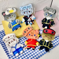 En gros Gintama Sakata Gintoki Katsura Shinpachi Kagura Chat Masqué 15CM Pendentif Porte-clés Peluche