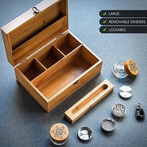Handmade Eco Friendly Bamboo Wooden Rectangle Storage Stash <b>Box</b> Grinder Glass <b>Smoking</b> Rolling Tray Gift Craft Stash <b>Box</b> - Product Image 6