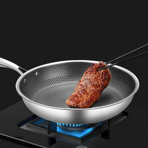 กระทะทอดสแตนเลสแบบไม่ติดกระทะดีไซน์รังผึ้งสำหรับห้องครัวกระทะทำอาหารและเครื่องครัว - Product Image 2