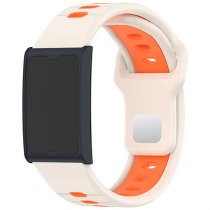 Gelang jam tangan silikon dua warna, gelang silikon tahan air untuk Aksesori jam tangan pengganti tali Amazfit Helio - Product Image 4