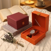 Boîte à montre individuelle carrée en cuir végétalien effet crocodile de luxe avec boucle dorée, emballage cadeau pour bijoux, vente en gros, organisateur personnalisable avec logo