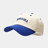 Gorra de Béisbol de Mezclilla Estilo Americano con Diseño de Letras Bicolor, Bordado 3D, Hebilla Metálica, Unisex, Visera de Pico de Pato, Estilo Urbano Hip-hop