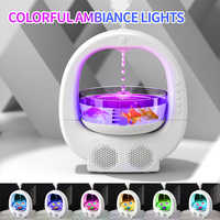 Humidificateur d'air créatif goutte d'eau anti-gravité 1000ML BT haut-parleur Godfish Bowl 7 couleurs humidificateur diffuseur