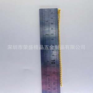 Cadena de cuentas metálicas de 2.4 mm, redondas, imitación chapada en oro para la fabricación de joyería. - Product Image 4