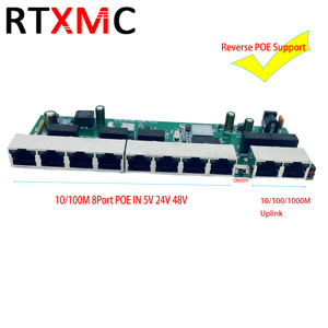 Placa PCBA de 10 puertos, interruptor de 100M, FE + 8 puertos 1000M, 2 puertos GE, enlace inverso POE con VLAN, CCTV, cámara IP HD, FTTH, XPON, GPON, EPON - Product Image 3